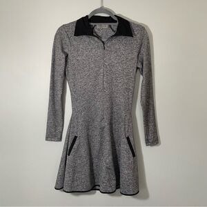 Olaya Sport Revive Women's Grey Heathered Long Sleeve Zipper Collar Dress Tall M
